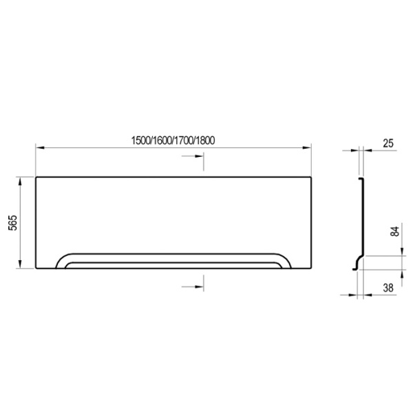 Передняя панель A U 150 см белая 