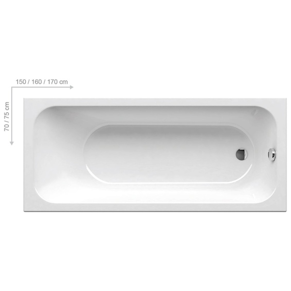 Ванна RAVAK Chrome Slim 150х70 белая 